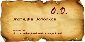 Ondrejka Domonkos névjegykártya